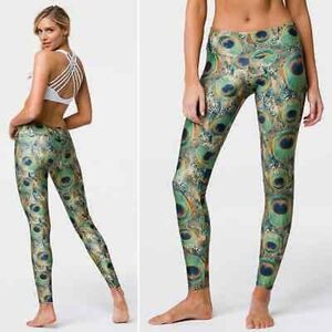 Onzie Peacock Print Yoga Pants/ Leggings size S/M